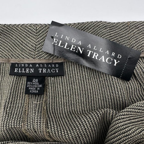 Ellen Tracy Size 24 Black/Khaki Wool Blend Trousers, new/NWT - Picture 5 of 7